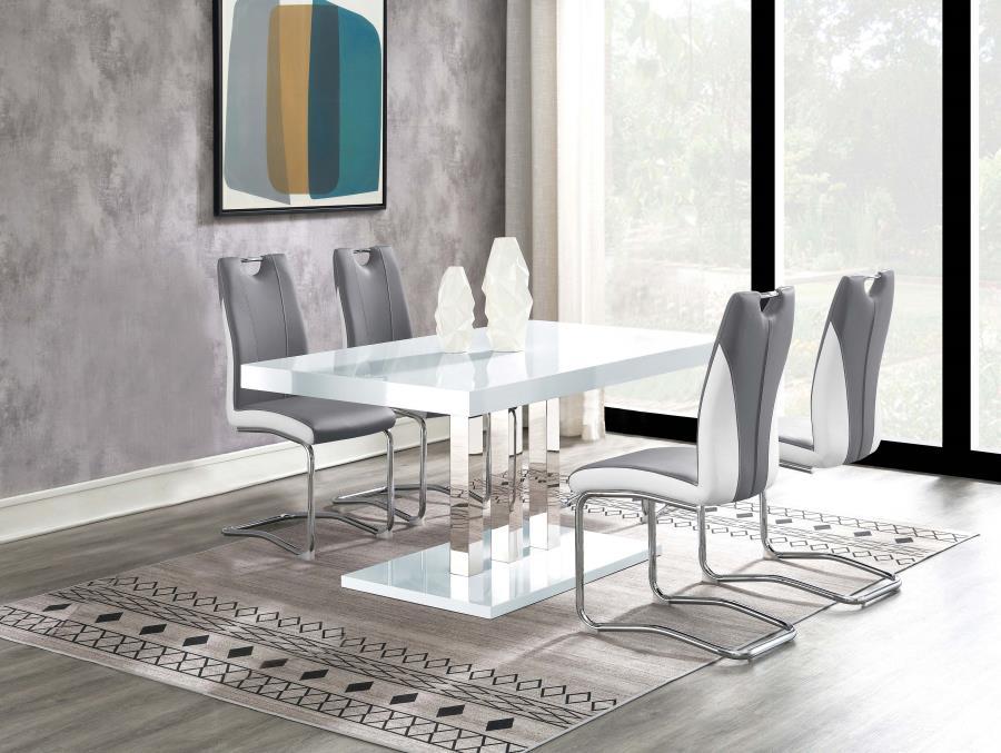 Brooklyn - 5 Piece Dining Set - White And Chrome Sacramento Furniture Store Furniture store in Sacramento