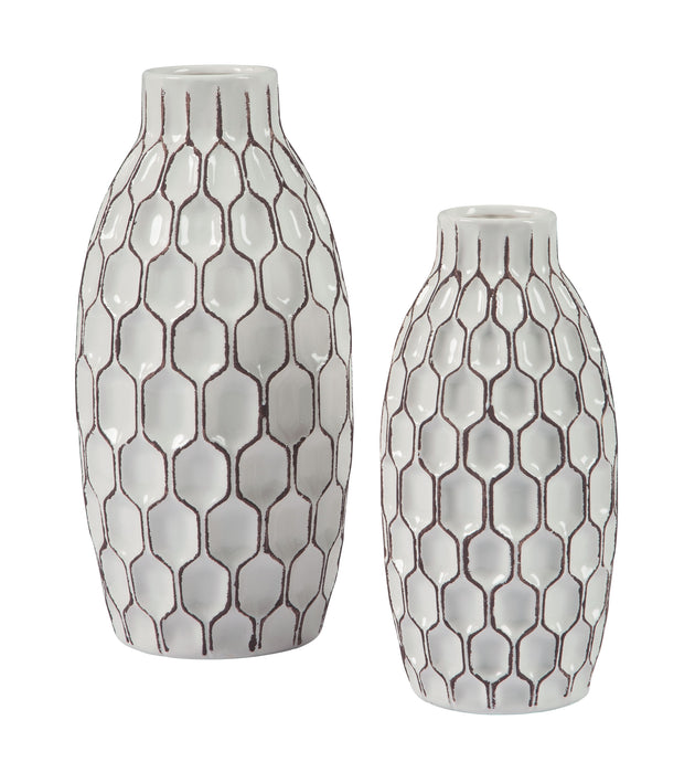 Dionna - White - Vase Set (Set of 2) Sacramento Furniture Store Furniture store in Sacramento