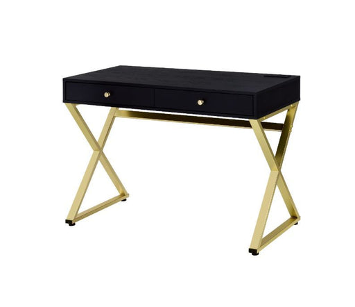 Coleen - Desk - Black & Brass Finish Sacramento Furniture Store Furniture store in Sacramento