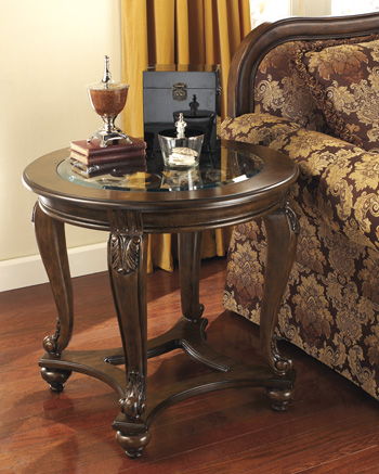 Norcastle - Dark Brown - Round End Table Sacramento Furniture Store Furniture store in Sacramento