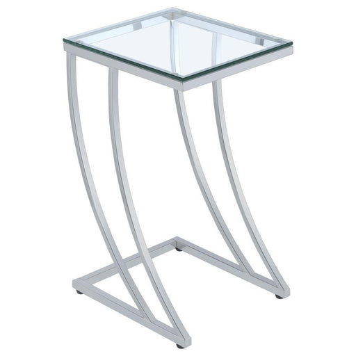 Cayden - Rectangular Top Accent Table - Chrome And Clear Sacramento Furniture Store Furniture store in Sacramento