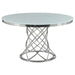 Irene - Round Glass Top Dining Table - White And Chrome Sacramento Furniture Store Furniture store in Sacramento