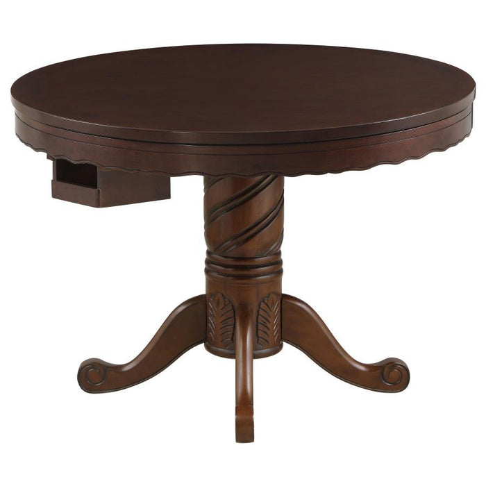 Turk - 3-In-1 Round Pedestal Game Table - Tobacco Sacramento Furniture Store Furniture store in Sacramento