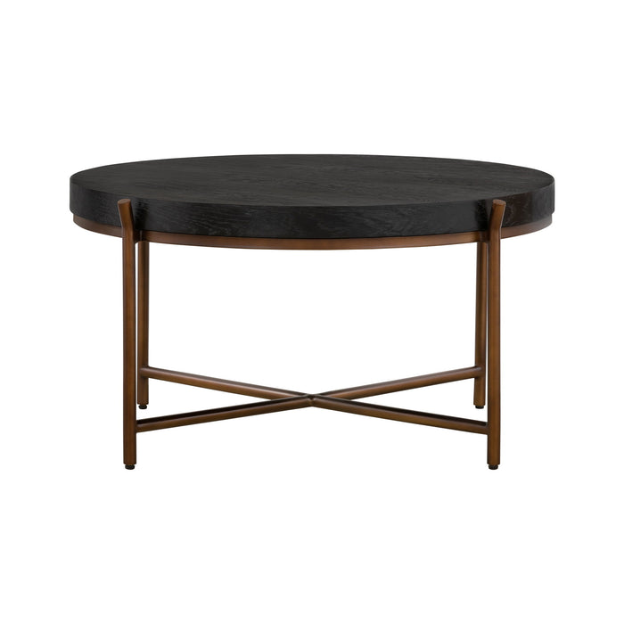 Sylvie - Round Coffee Table - Brushed Oak / Metal