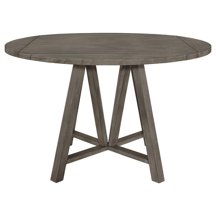 Athens - Round Counter Height Table With Drop Leaf - Barn Gray Sacramento Furniture Store Furniture store in Sacramento