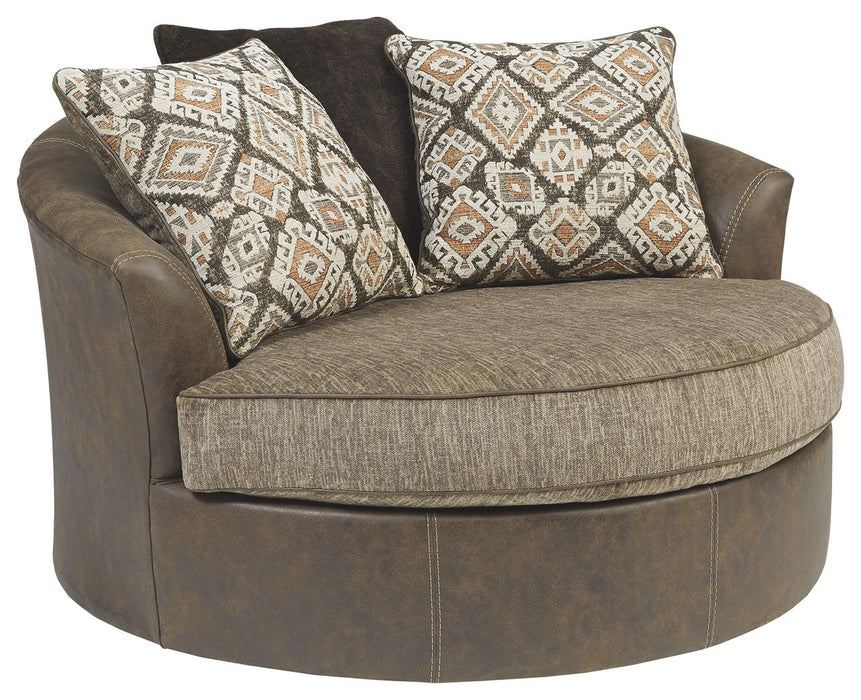 Abalone - Chocolate - Oversized Swivel Accent Chair Sacramento Furniture Store Furniture store in Sacramento