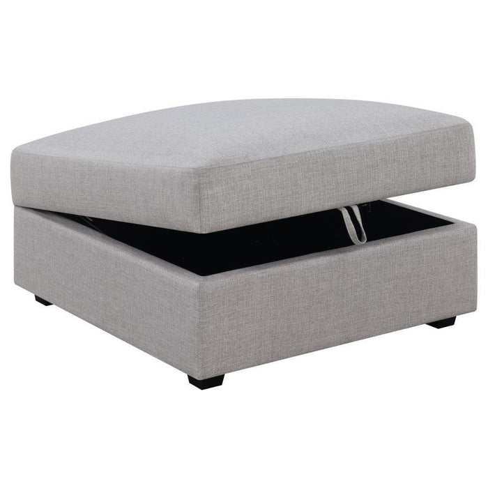 Cambria - Upholstered Square Storage Ottoman - Gray Sacramento Furniture Store Furniture store in Sacramento