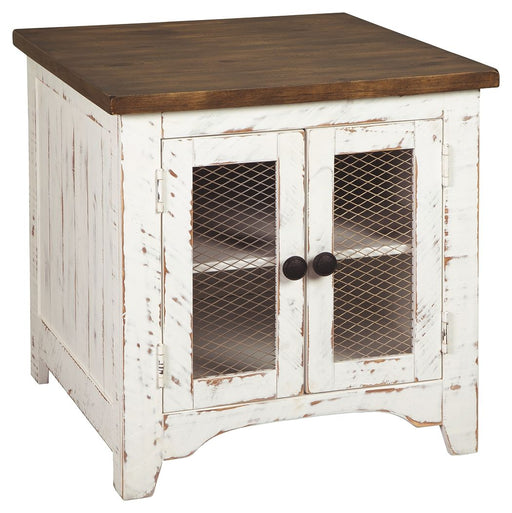 Wystfield - White / Brown - Rectangular End Table - 2 Doors Sacramento Furniture Store Furniture store in Sacramento