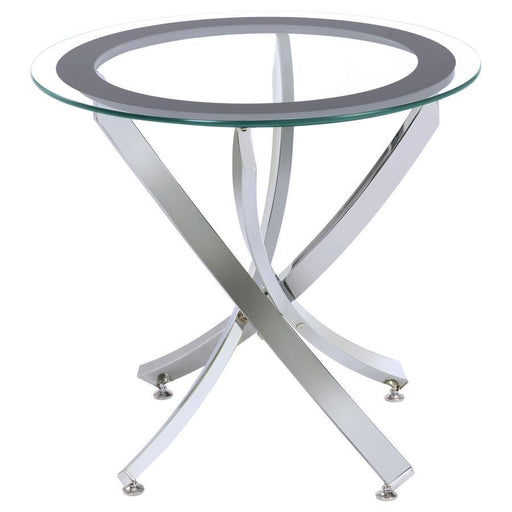 Brooke - Glass Top End Table - Chrome And Black Sacramento Furniture Store Furniture store in Sacramento