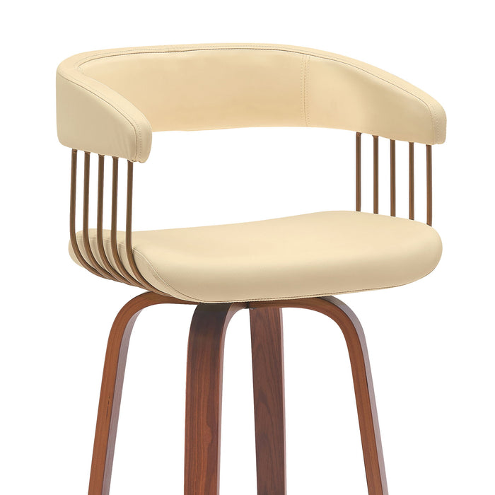 Topanga - Swivel Walnut Wood Stool