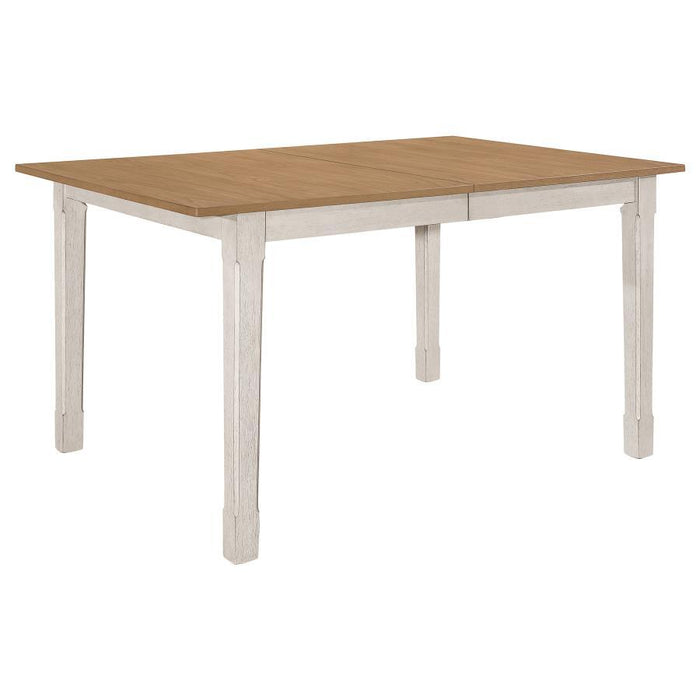 Kirby - Rectangular Dining Table With Butterfly Leaf - Natural And Rustic Off White