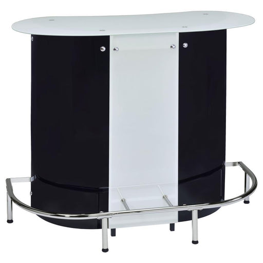 Lacewing - 1-Shelf Bar Unit - Glossy Black And White Sacramento Furniture Store Furniture store in Sacramento