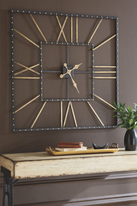 Thames - Black / Gold Finish - Wall Clock Sacramento Furniture Store Furniture store in Sacramento