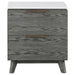 Nathan - 2-Drawer Nightstand With USB Port - White Marble And Gray Sacramento Furniture Store Furniture store in Sacramento