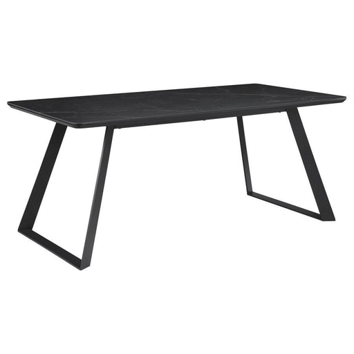 Smith - Rectangle Ceramic Top Dining Table - Black And Gunmetal Sacramento Furniture Store Furniture store in Sacramento