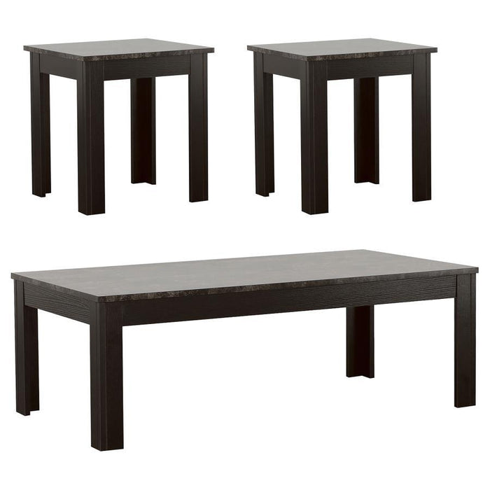 Rhodes - 3 Piece Faux-Marble Top Occasional Table Set - Black Sacramento Furniture Store Furniture store in Sacramento