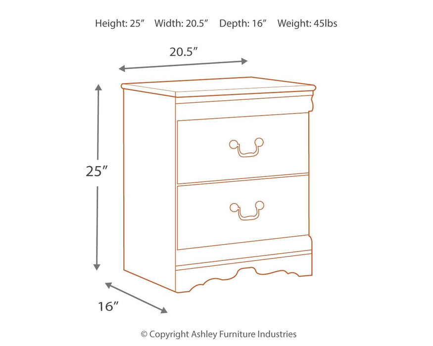 Anarasia - White - Two Drawer Night Stand Sacramento Furniture Store Furniture store in Sacramento