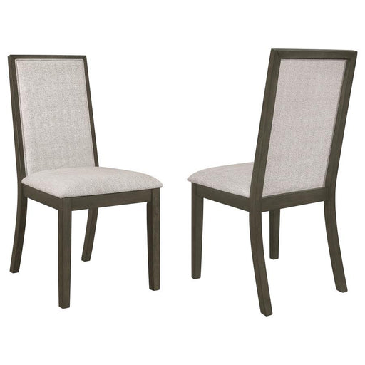 Kelly - Upholstered Solid Back Dining Side Chair (Set of 2) - Beige And Dark Gray Sacramento Furniture Store Furniture store in Sacramento