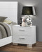 Felicity - 2-Drawer Nightstand - Glossy White Sacramento Furniture Store Furniture store in Sacramento