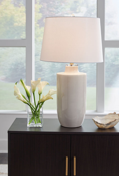 Cylener - Off White - Ceramic Table Lamp Sacramento Furniture Store Furniture store in Sacramento