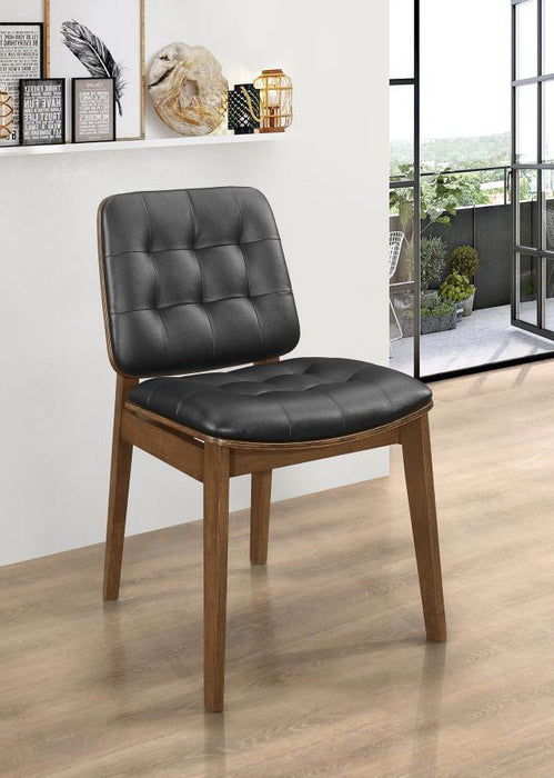 Redbridge - Tufted Back Side Chairs (Set of 2) - Natural Walnut And Black Sacramento Furniture Store Furniture store in Sacramento