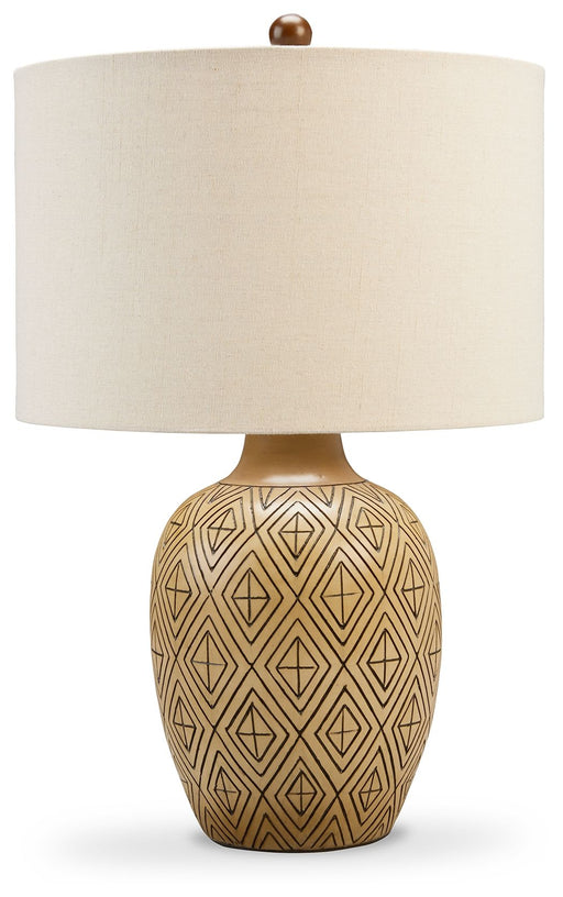 Jairgan - Tan / Black - Poly Table Lamp (Set of 2) Sacramento Furniture Store Furniture store in Sacramento