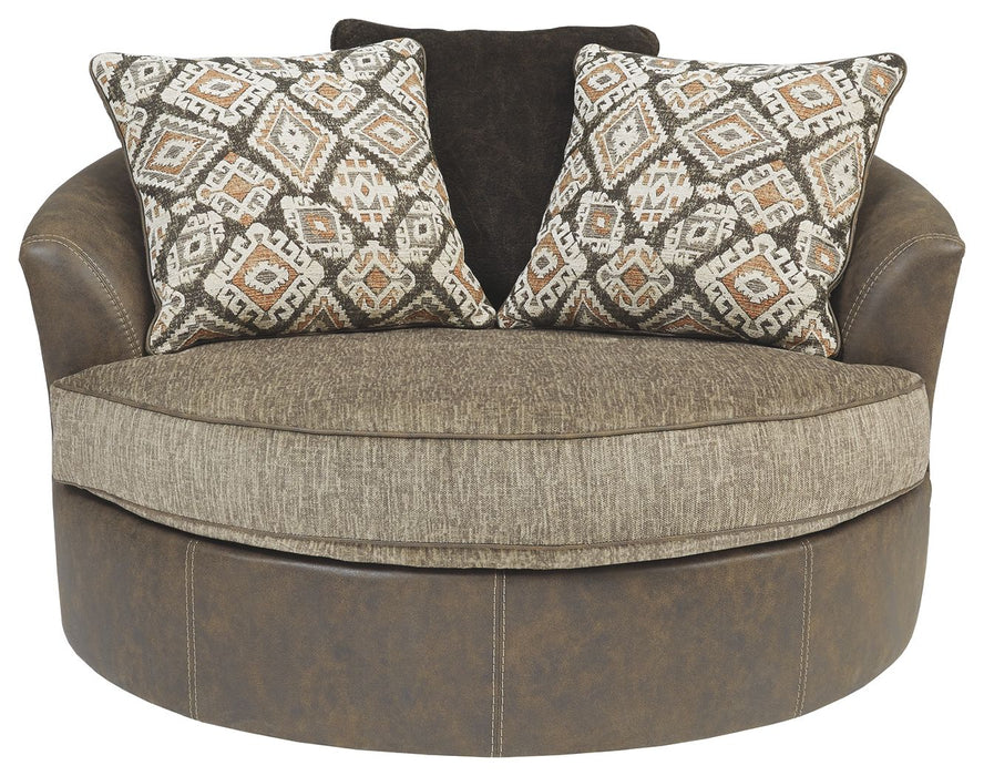 Abalone - Chocolate - Oversized Swivel Accent Chair Sacramento Furniture Store Furniture store in Sacramento