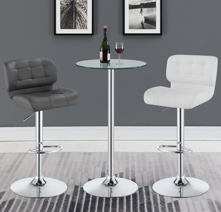 Abiline - Glass Top Round Bar Table - Chrome Sacramento Furniture Store Furniture store in Sacramento