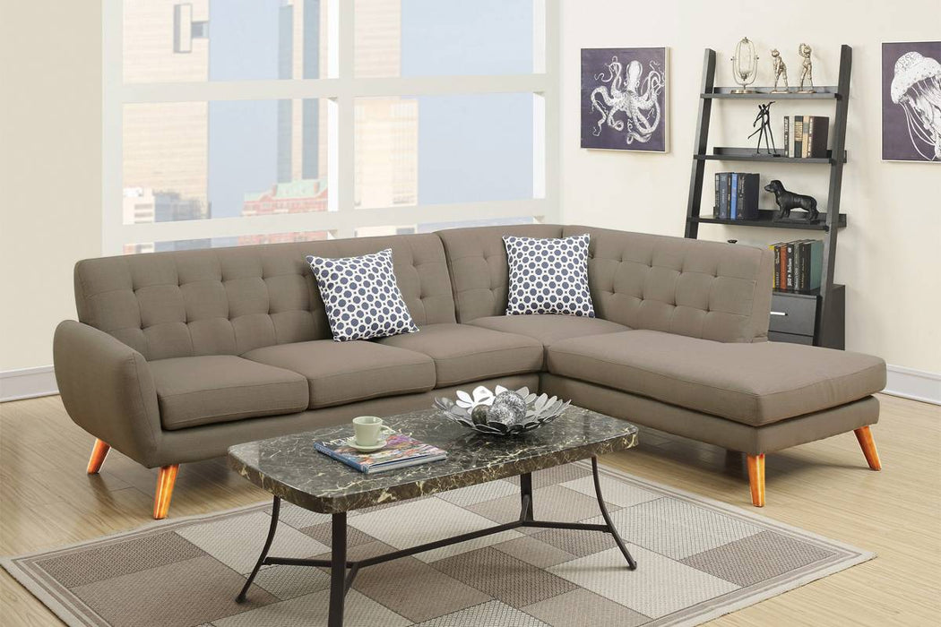 2-Piece Sectional Set W/ 2 Accent Pillows