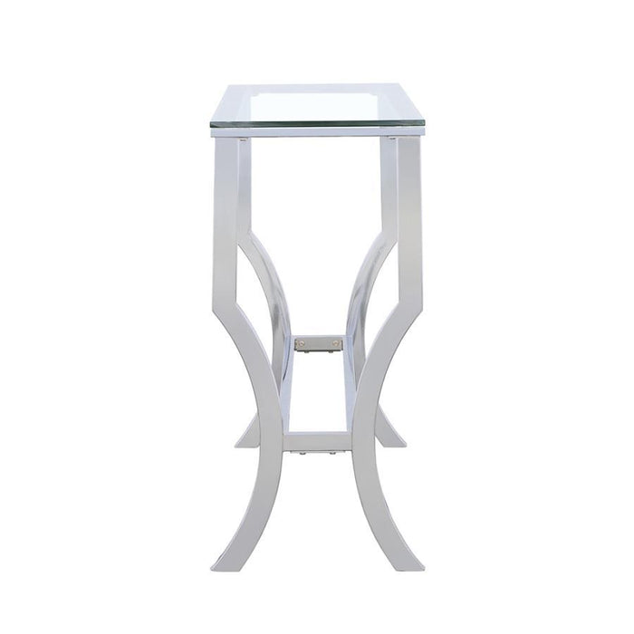 Saide - Rectangular Sofa Table With Mirrored Shelf - Chrome Sacramento Furniture Store Furniture store in Sacramento