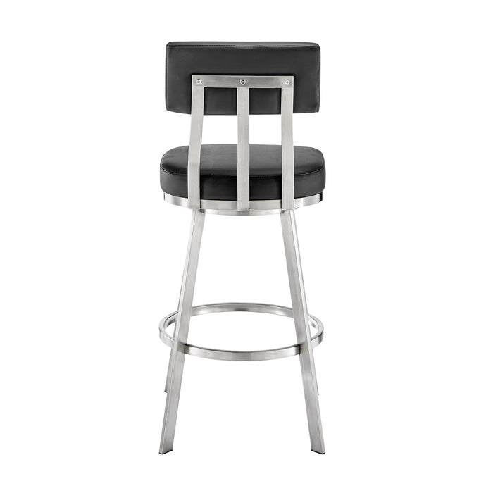 Benjamin - Swivel Stool - Brushed Steel Legs