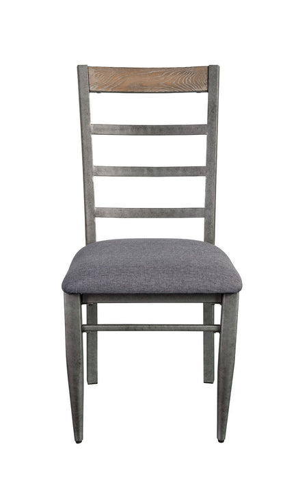 Ornat - Side Chair (Set of 2) - Gray Fabric & Antique Gray