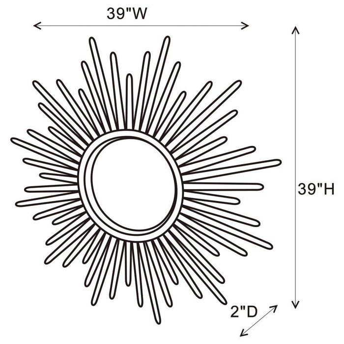 Beiwen - Sunburst Wall Mirror - Champagne And Silver Sacramento Furniture Store Furniture store in Sacramento