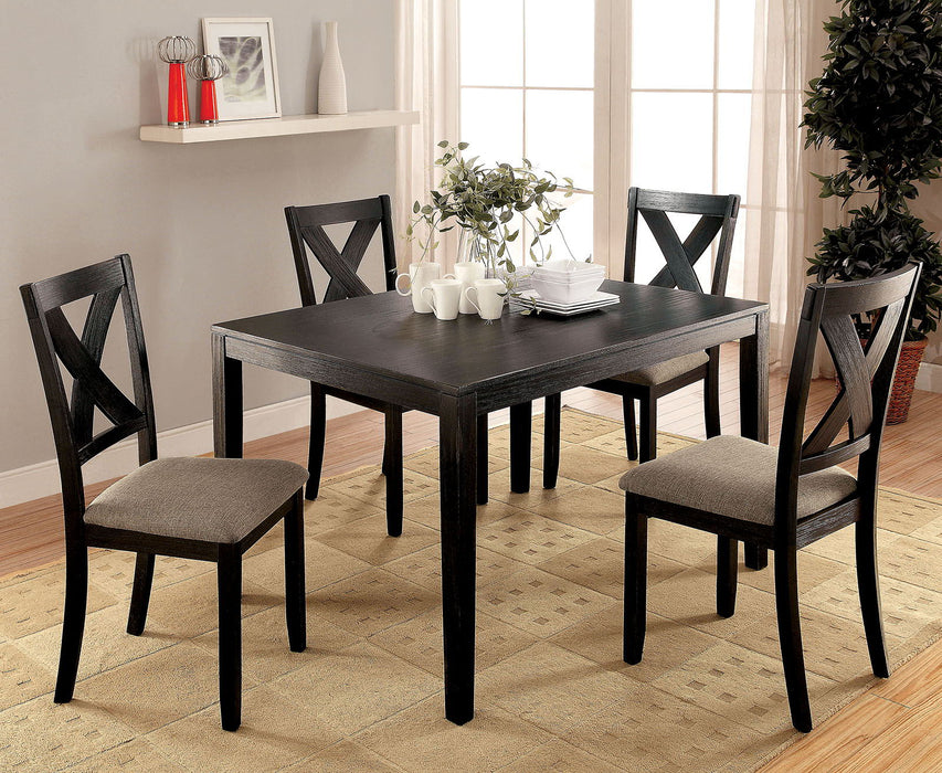 Glenham - 5 Piece Dining Table Set - Brushed Black Sacramento Furniture Store Furniture store in Sacramento