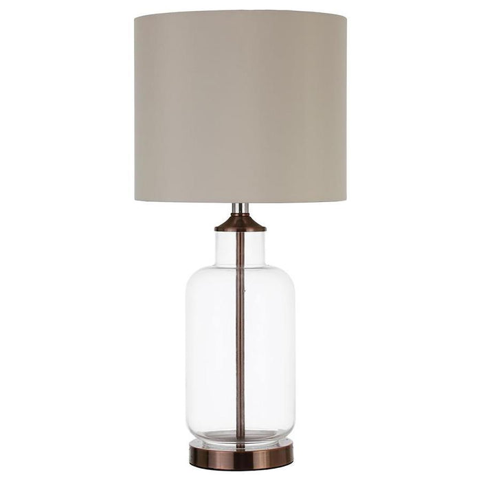 Aisha - Drum Shade Table Lamp - Creamy Beige And Clear Sacramento Furniture Store Furniture store in Sacramento