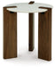 Isanti - White / Brown - Round End Table Sacramento Furniture Store Furniture store in Sacramento