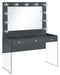 Afshan - 3-Drawer Vanity Desk With Lighting Mirror - Gray High Gloss Sacramento Furniture Store Furniture store in Sacramento