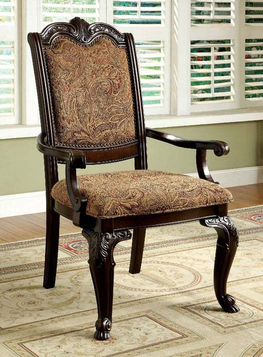 Bellagio Fabric Arm Chair (Set of 2) - Brown Cherry / Brown Sacramento Furniture Store Furniture store in Sacramento