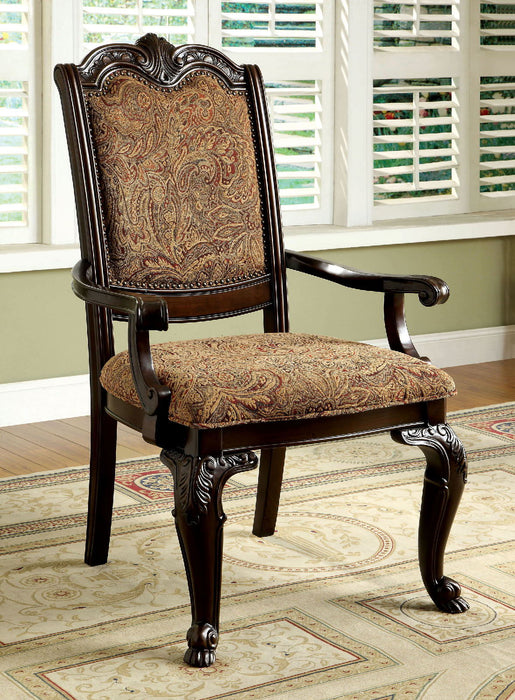 Bellagio Fabric Arm Chair (Set of 2) - Brown Cherry / Brown Sacramento Furniture Store Furniture store in Sacramento