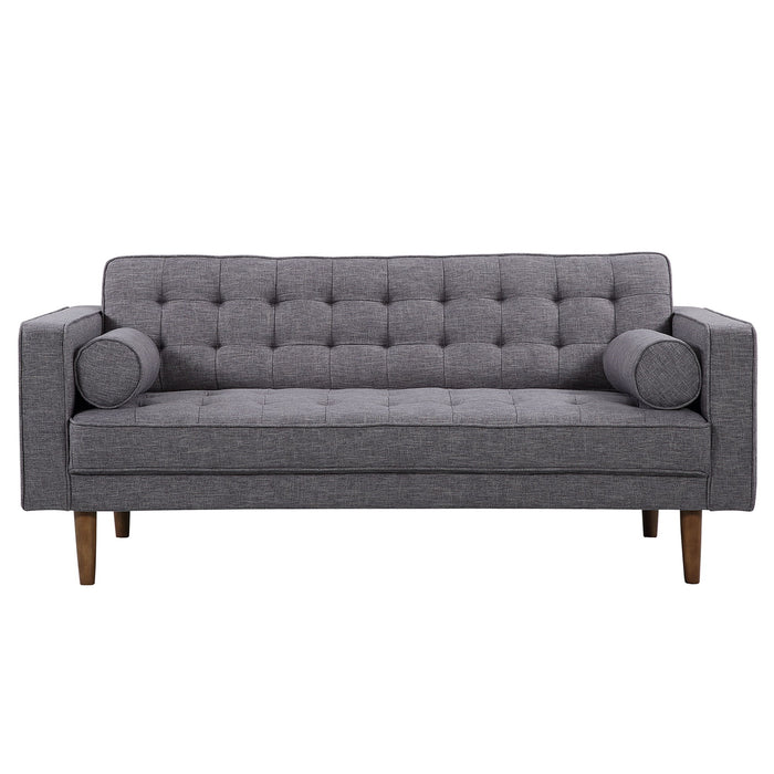 Element - Mid-Century Modern Loveseat - Dark Gray / Walnut