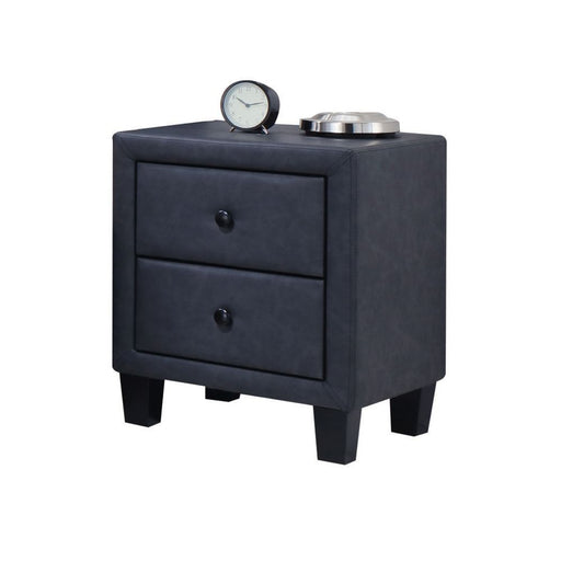 Saveria - Nightstand - 2-Tone Gray PU Sacramento Furniture Store Furniture store in Sacramento