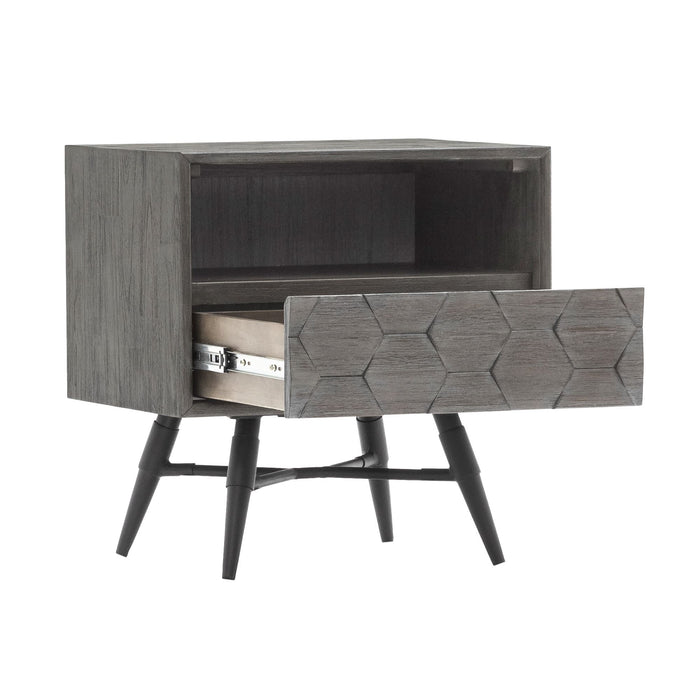 Makena - 1 Drawer Night Stand - Gray Acacia