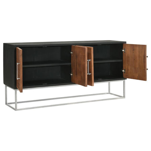 Borman - 4-Door Wooden Accent Cabinet - Walnut And Black Sacramento Furniture Store Furniture store in Sacramento