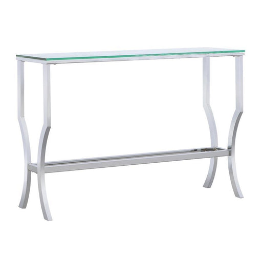 Saide - Rectangular Sofa Table With Mirrored Shelf - Chrome Sacramento Furniture Store Furniture store in Sacramento