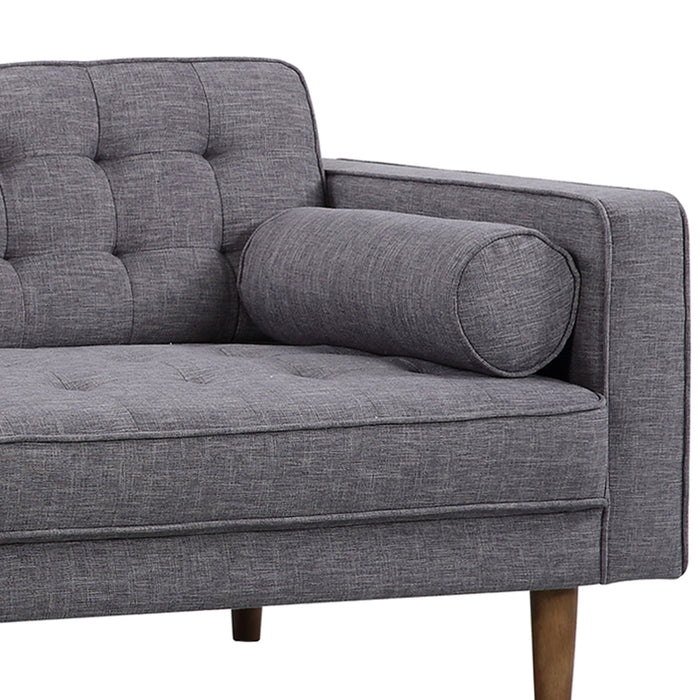 Element - Mid-Century Modern Loveseat - Dark Gray / Walnut