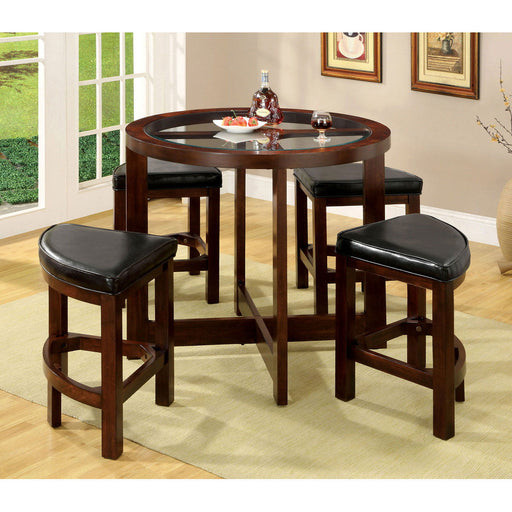 Crystal Cove - 5 Piece Round Counter Height Table Set (K/D) - Dark Walnut Sacramento Furniture Store Furniture store in Sacramento