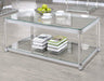 Anne - Coffee Table With Lower Shelf - Chrome And Clear Sacramento Furniture Store Furniture store in Sacramento