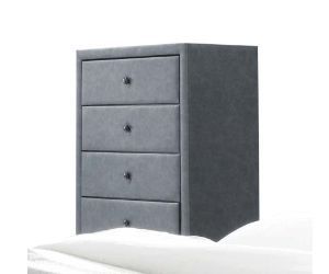 Saveria - Chest - 2-Tone Gray PU Sacramento Furniture Store Furniture store in Sacramento