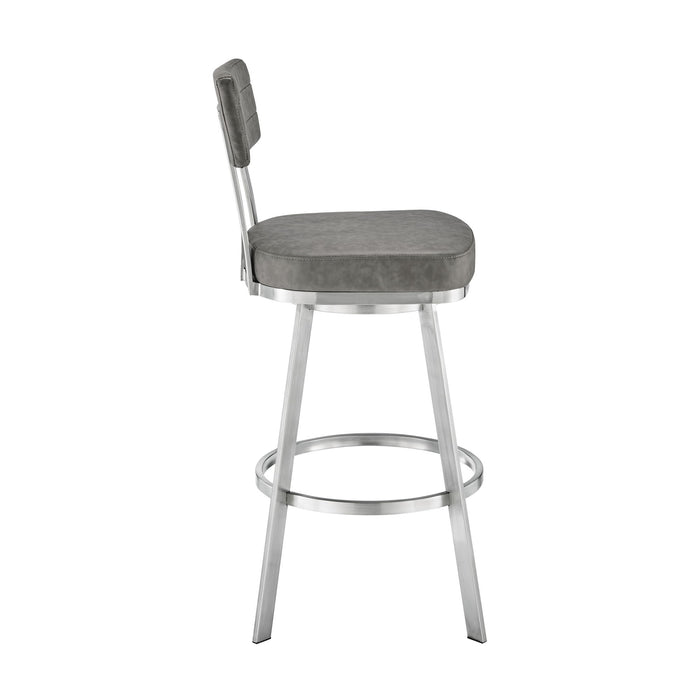 Benjamin - Swivel Stool - Brushed Steel Legs