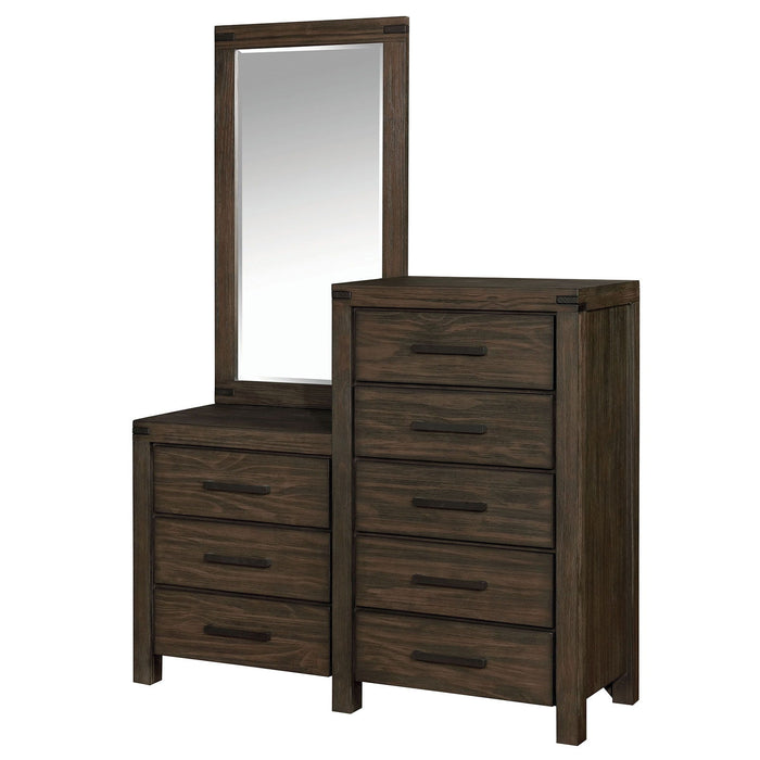 Rexburg - 8 Drawer Dresser Mirror - Wire - Brushed Rustic Brown Sacramento Furniture Store Furniture store in Sacramento